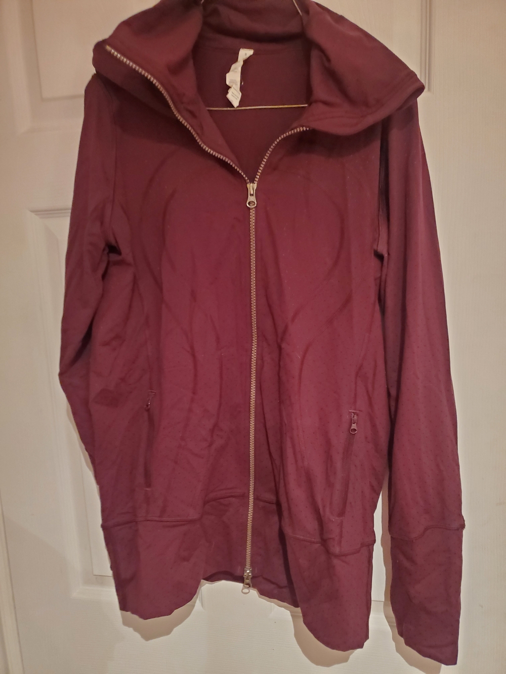lululemon Sz 8 athletica Burgundy Zip-Up Bomber Jacket